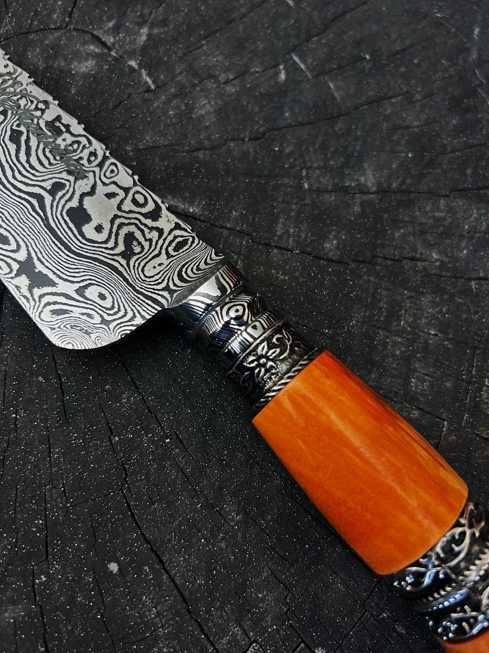 10" Damascus Butcher Knife 180 Layers CS1095 15n20