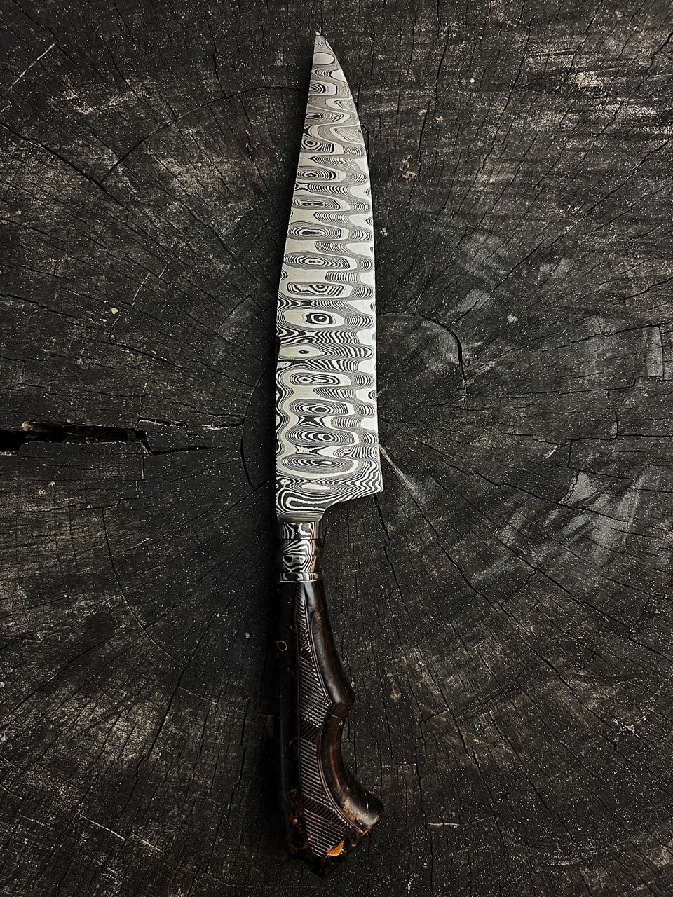 7.5" Damascus Wild Knife 220 Layers GH CS1095 15n20