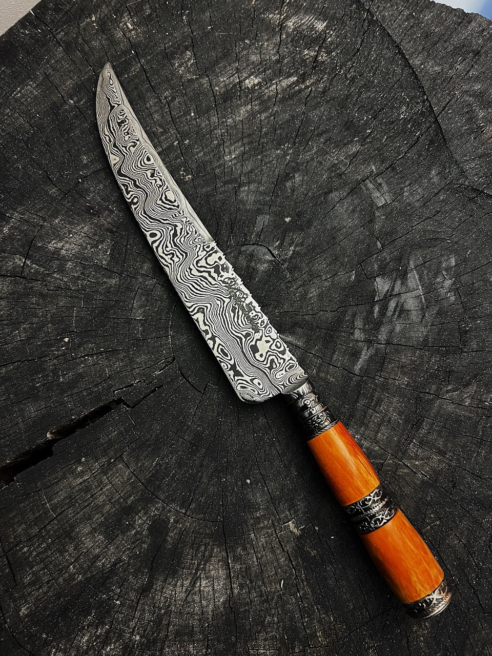 10" Damascus Butcher Knife 180 Layers CS1095 15n20