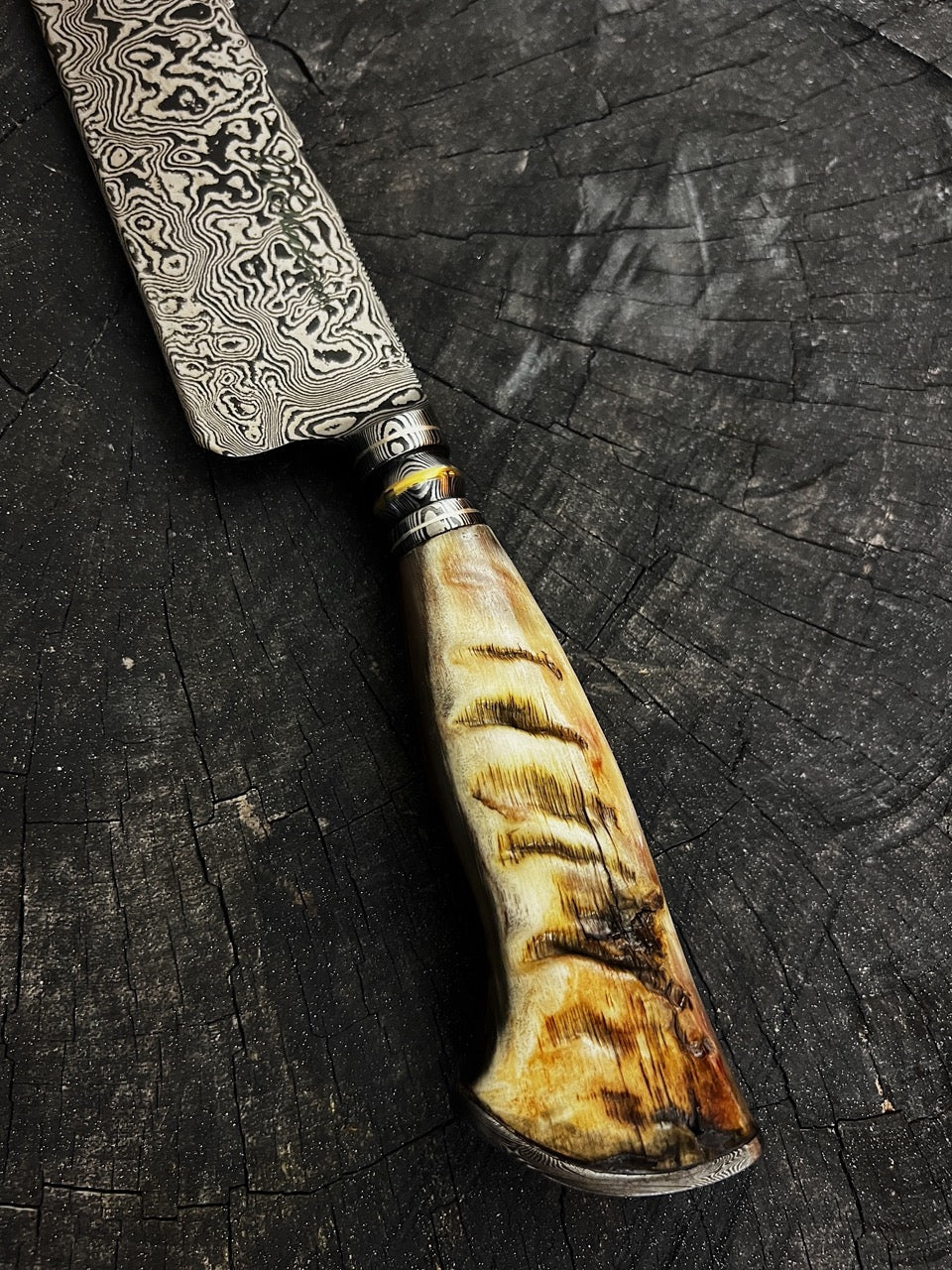 11" Damascus Knife 180 Layers MS CS1095 15n20