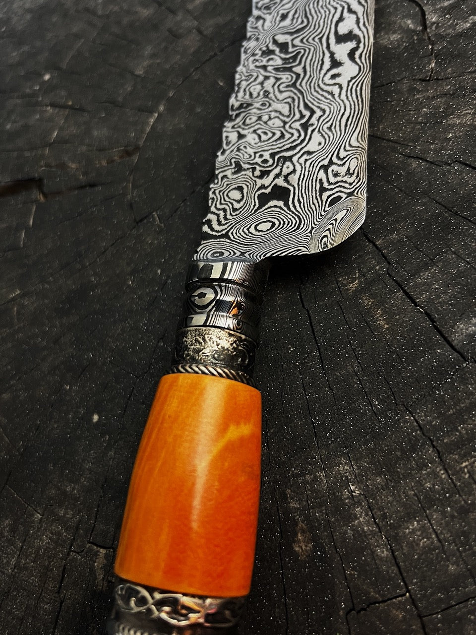 10" Damascus Butcher Knife 180 Layers CS1095 15n20