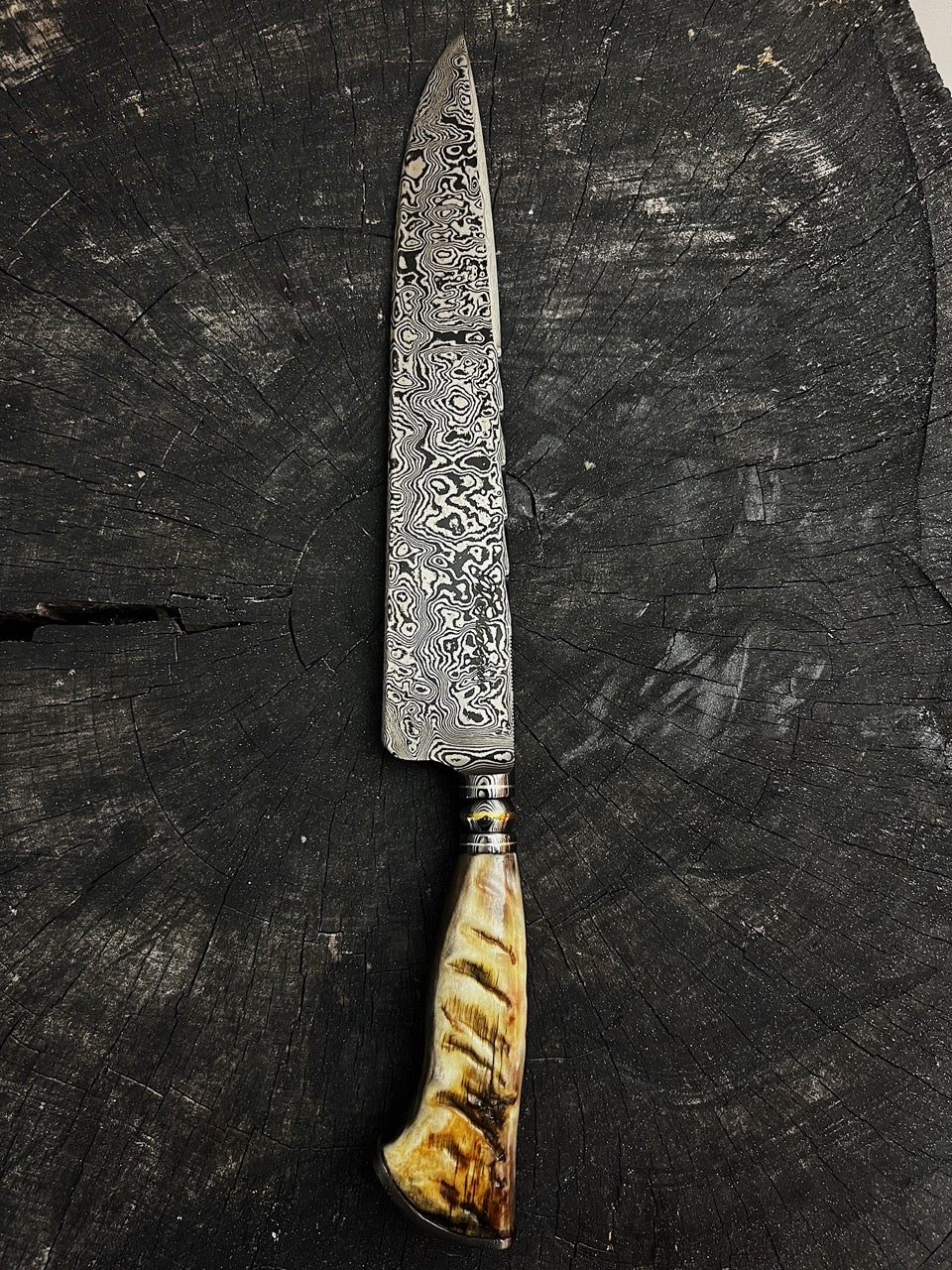 11" Damascus Knife 180 Layers MS CS1095 15n20
