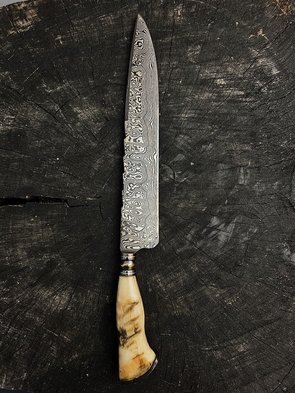 11" Damascus Knife 180 Layers MS CS1095 15n20