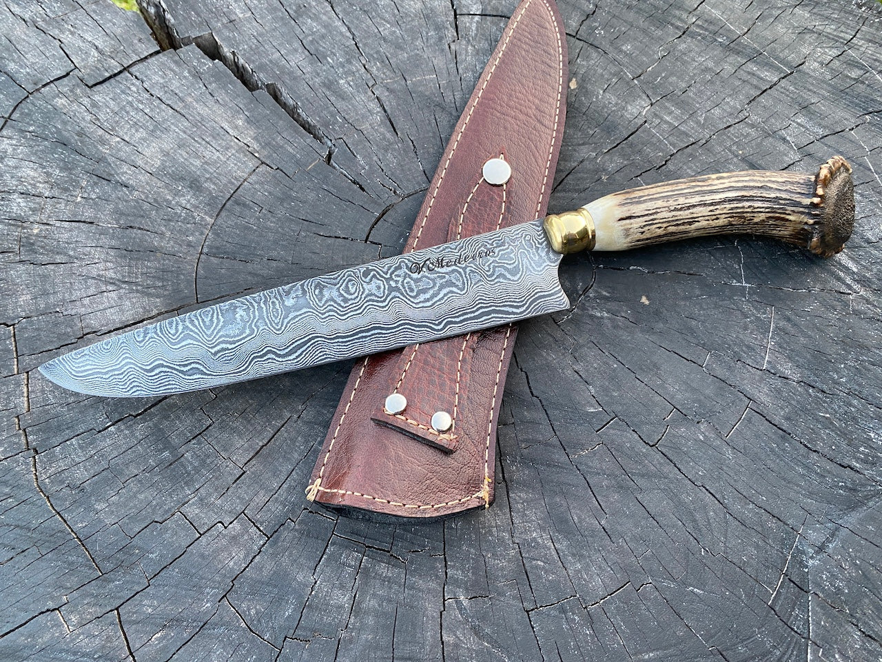 8" Damascus Custom Chef Knife 120 Layers CS1095 15n20