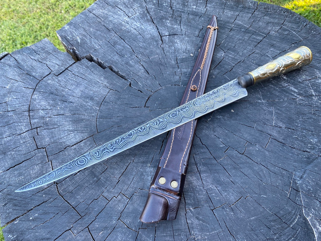 12.6" Damascus Custom Chimango Knife 120 Layers CS1095 15n20