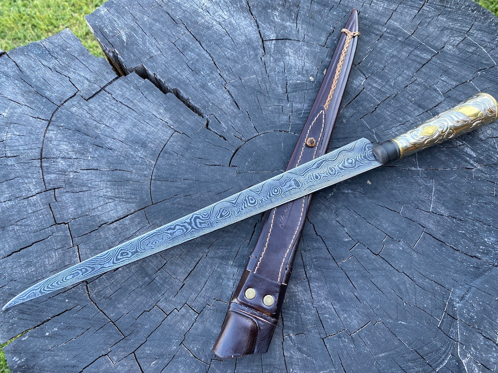 12.6" Damascus Custom Chimango Knife 120 Layers CS1095 15n20