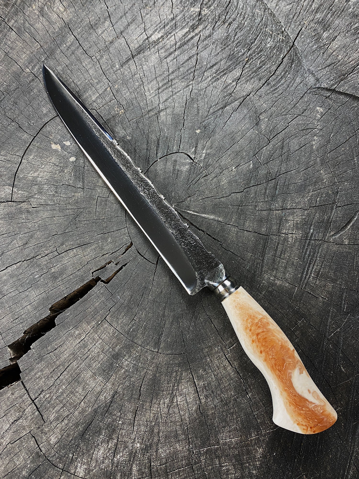 10" Brut de Forge Integral Knife - Forged Carbon Steel 5160