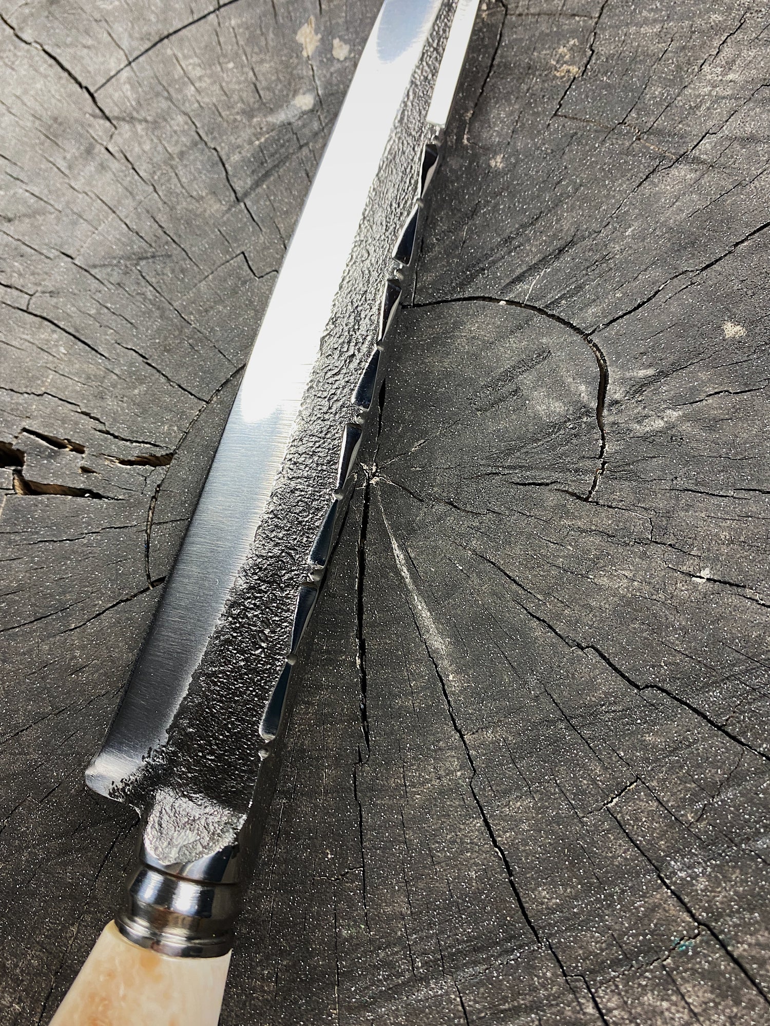 10" Brut de Forge Integral Knife - Forged Carbon Steel 5160