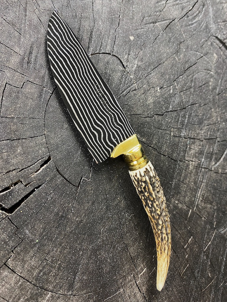 4" Damascus Skinner Knife 180 Layers CS1095 15n20