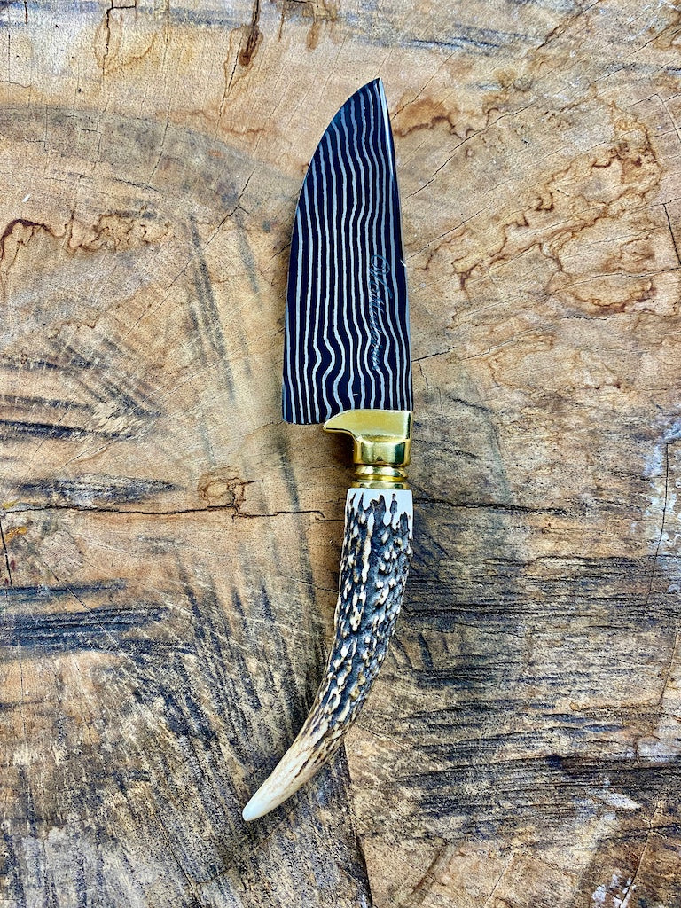 4" Damascus Skinner Knife 180 Layers CS1095 15n20