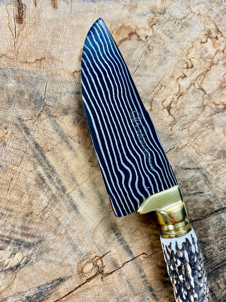 4" Damascus Skinner Knife 180 Layers CS1095 15n20