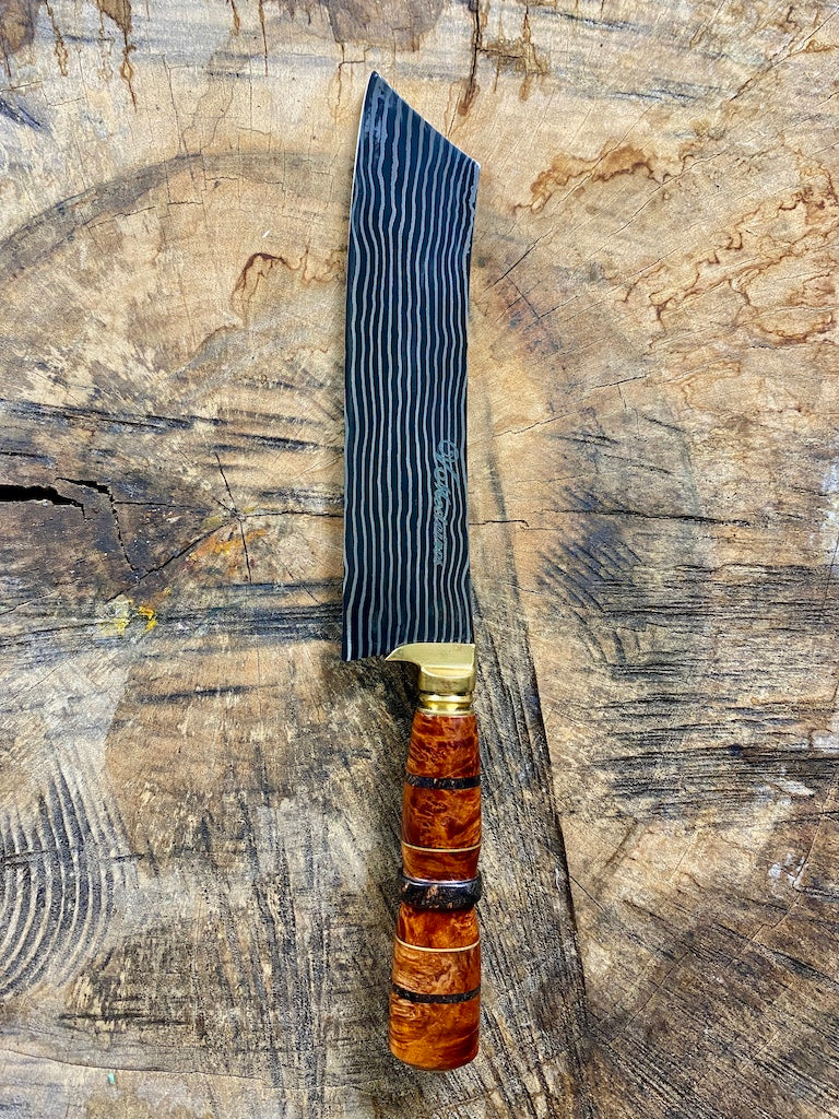 8" Damascus Bunka Knife 180 Layers GH CS1095 15n20