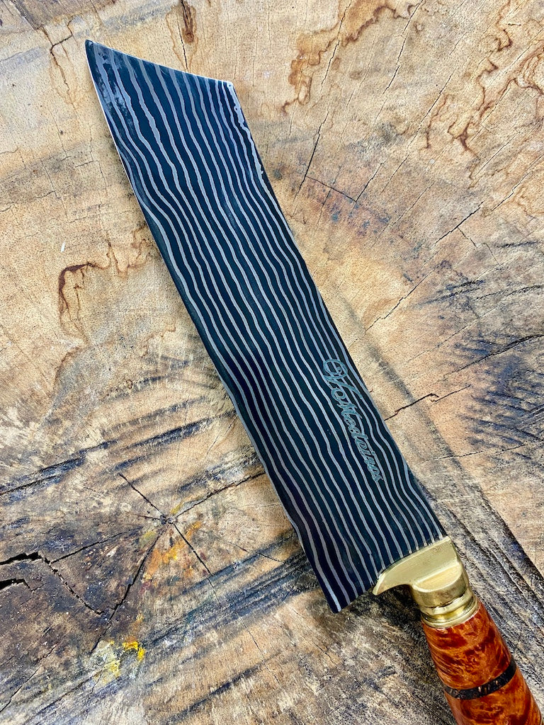 8" Damascus Bunka Knife 180 Layers GH CS1095 15n20