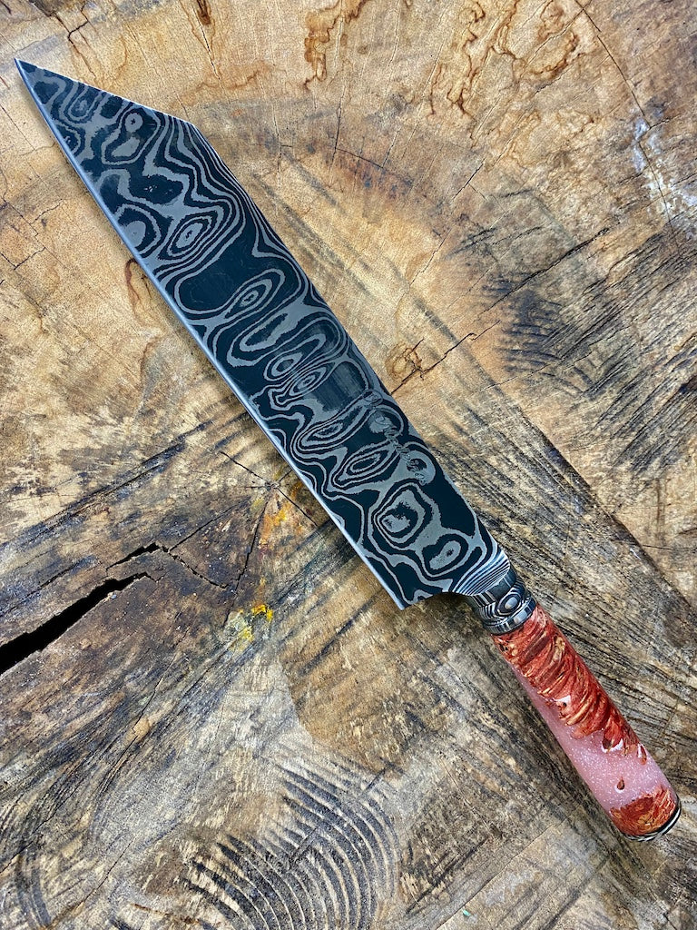 9" Damascus Bunka Knife 180 Layers GH CS1095 15n20