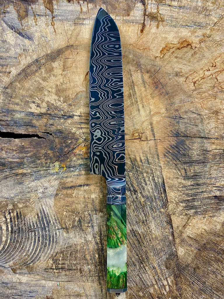 9" Damascus Santoku Knife 180 Layers GH CS1095 15n20