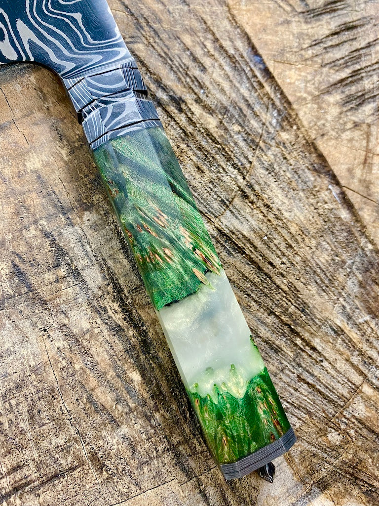 9" Damascus Santoku Knife 180 Layers GH CS1095 15n20