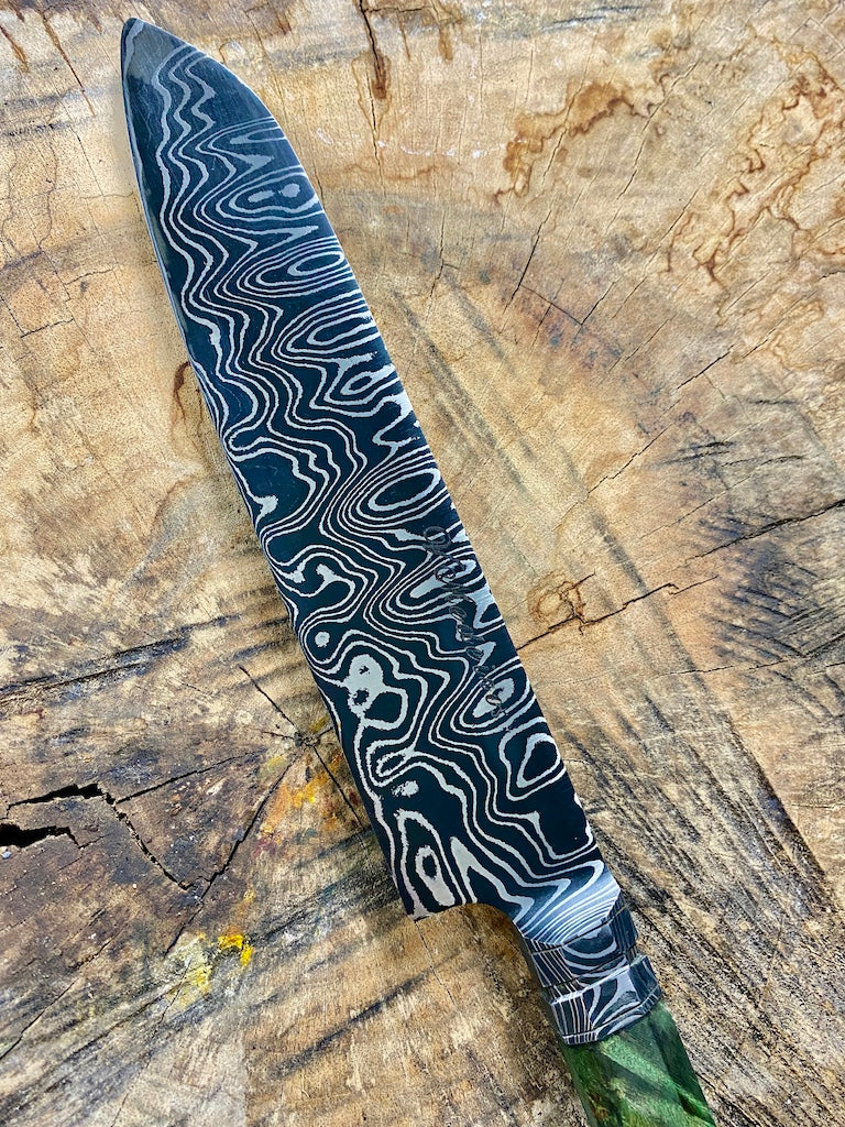 9" Damascus Santoku Knife 180 Layers GH CS1095 15n20