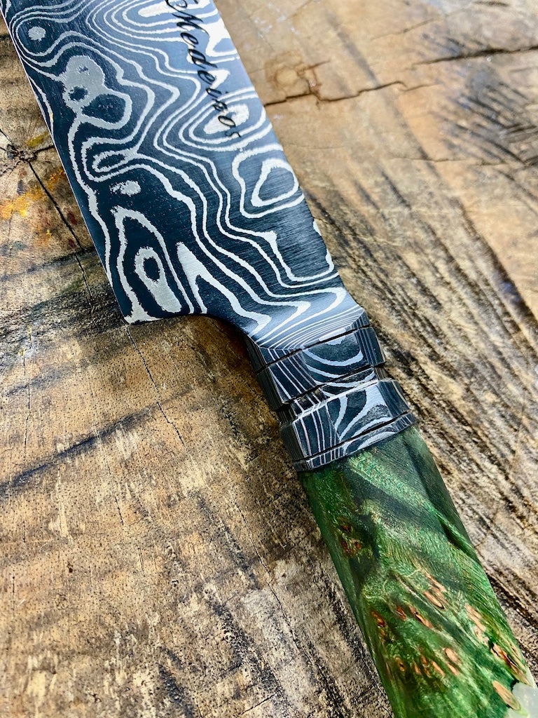 9" Damascus Santoku Knife 180 Layers GH CS1095 15n20