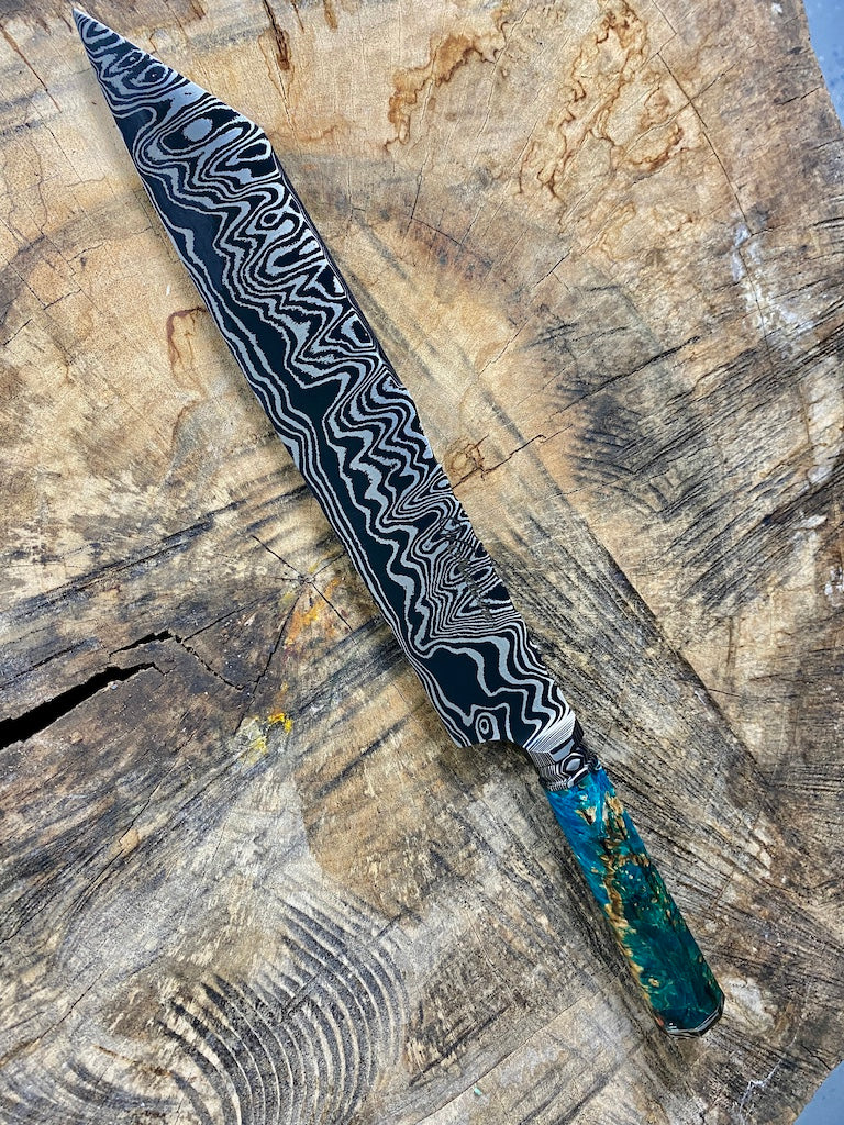 10" Damascus Bunka Knife 180 Layers GH CS1095 15n20