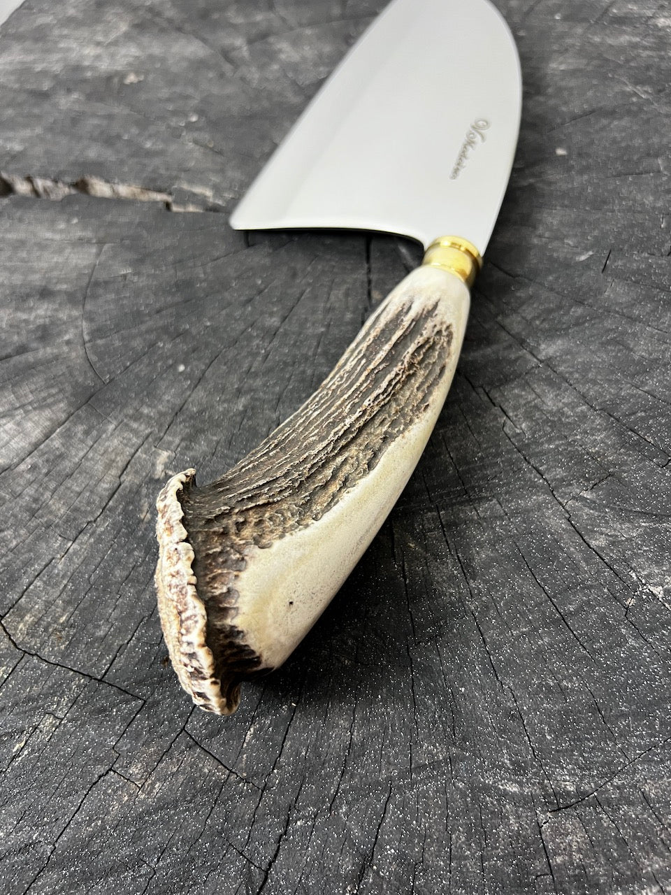 8" Cutelo / Serbian Knife / Cleaver, Deer Antler, SS440
