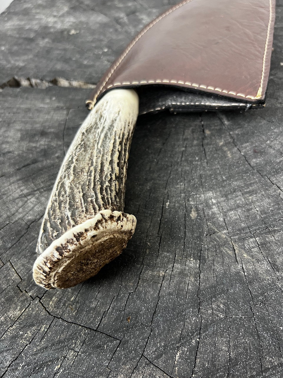 8" Cutelo / Serbian Knife / Cleaver, Deer Antler, SS440