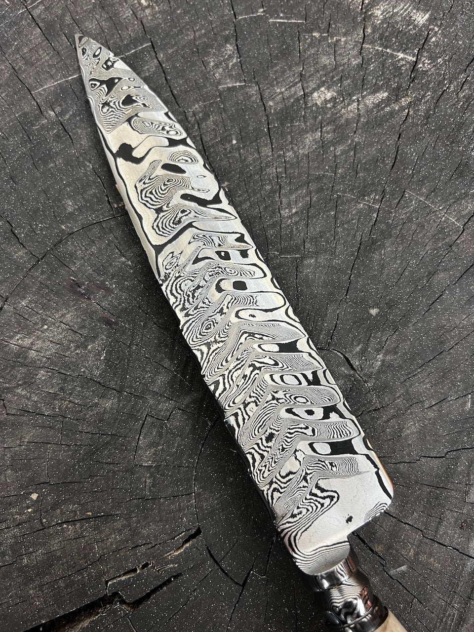 10" Damascus Knife 220 Layers, Deer Antler CS1095 15n20