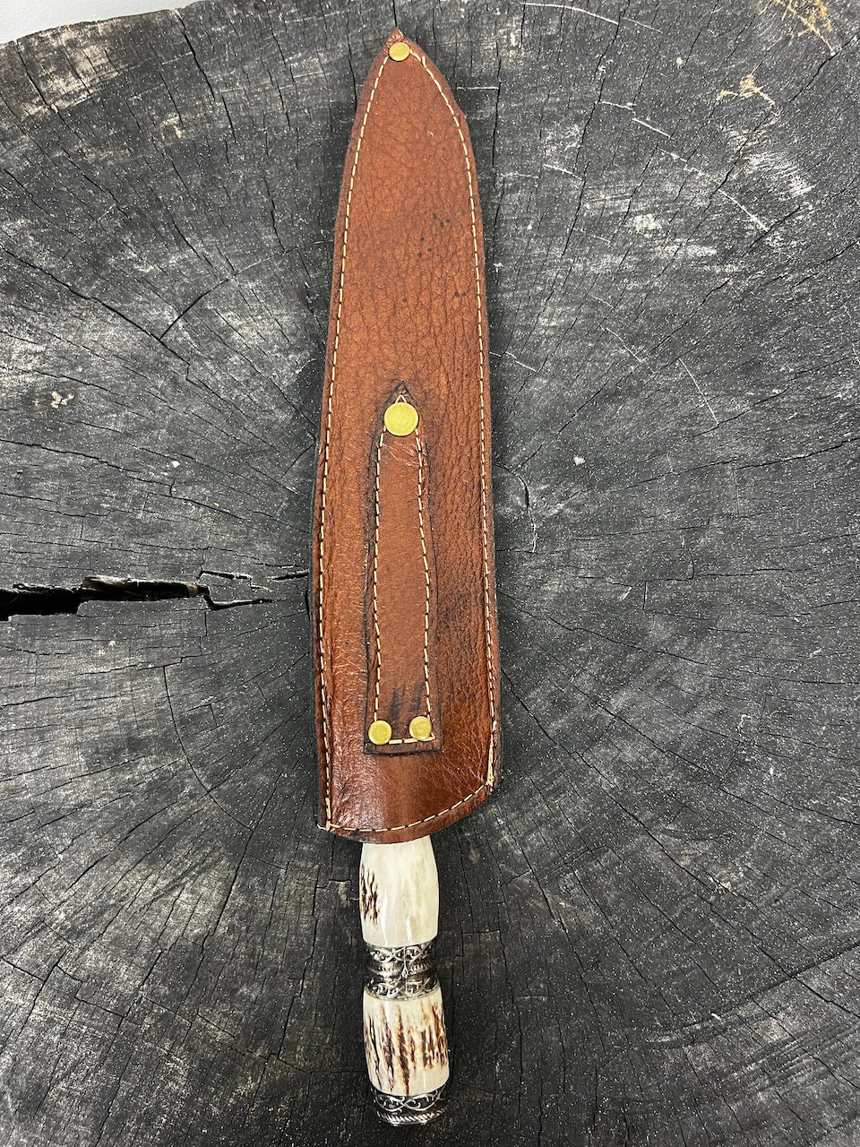 11" Damascus Knife 220 Layers, Deer Antler CS1095 15n20