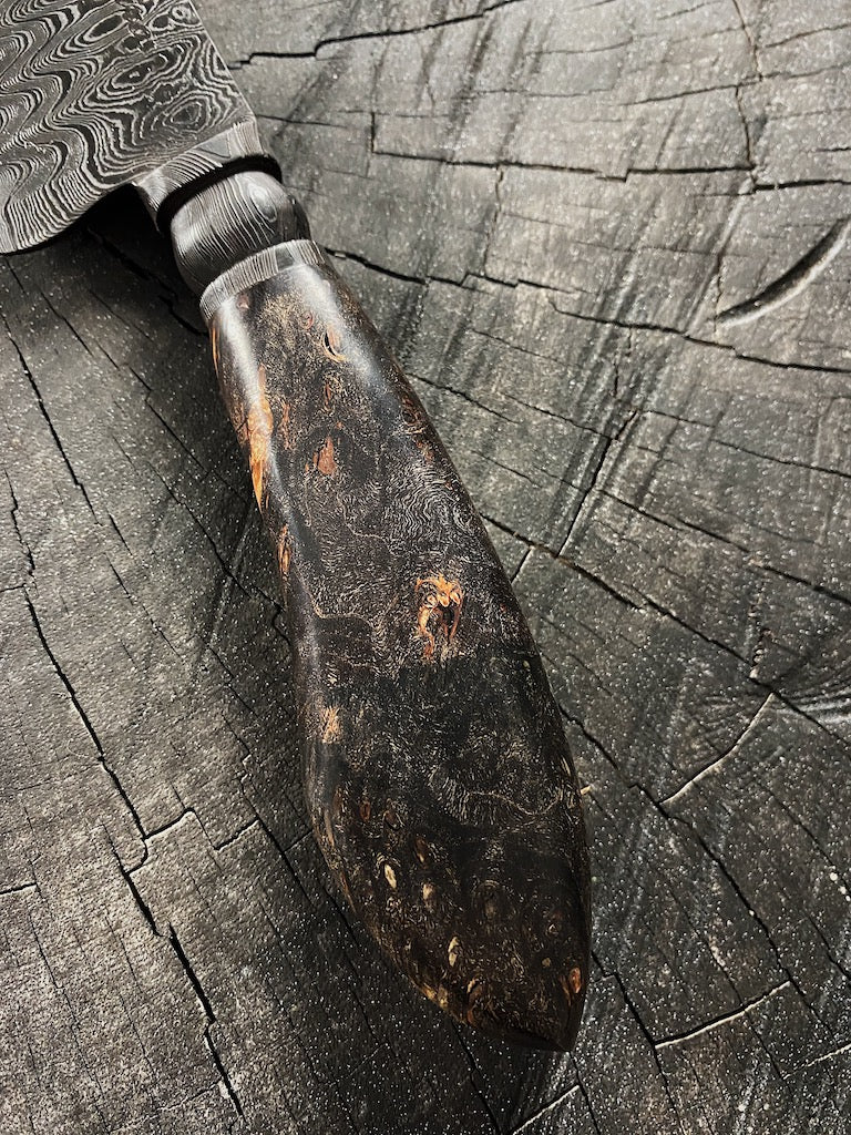 8" Damascus Guarim Custom Knife 180 Layers CS1095 15n20