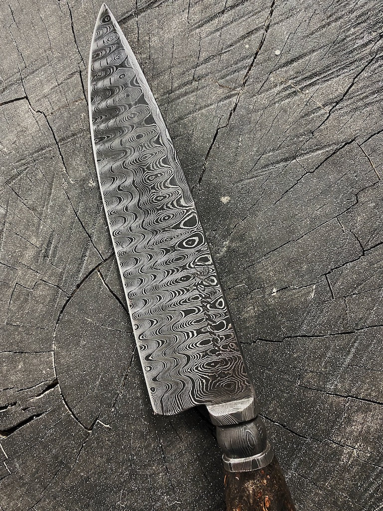 8" Damascus Guarim Custom Knife 180 Layers CS1095 15n20
