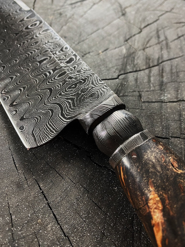 8" Damascus Guarim Custom Knife 180 Layers CS1095 15n20