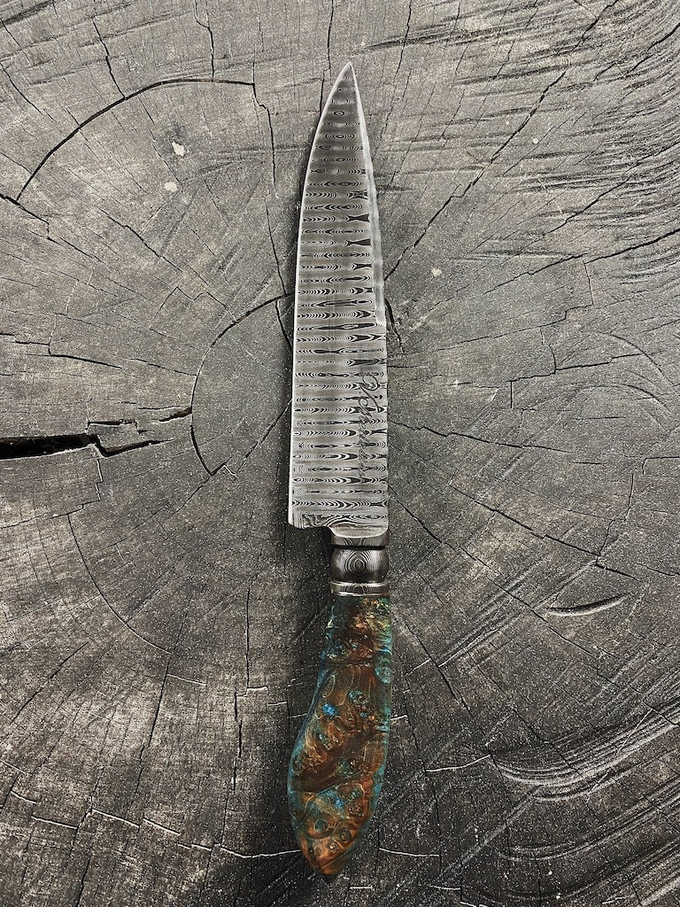 8" Damascus Guarim Custom Knife 180 Layers CS1095 15n20