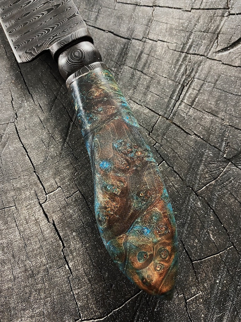 8" Damascus Guarim Custom Knife 180 Layers CS1095 15n20