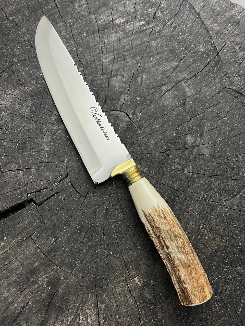 8" Artisan Knife, Deer Antler SS440 - 190mm
