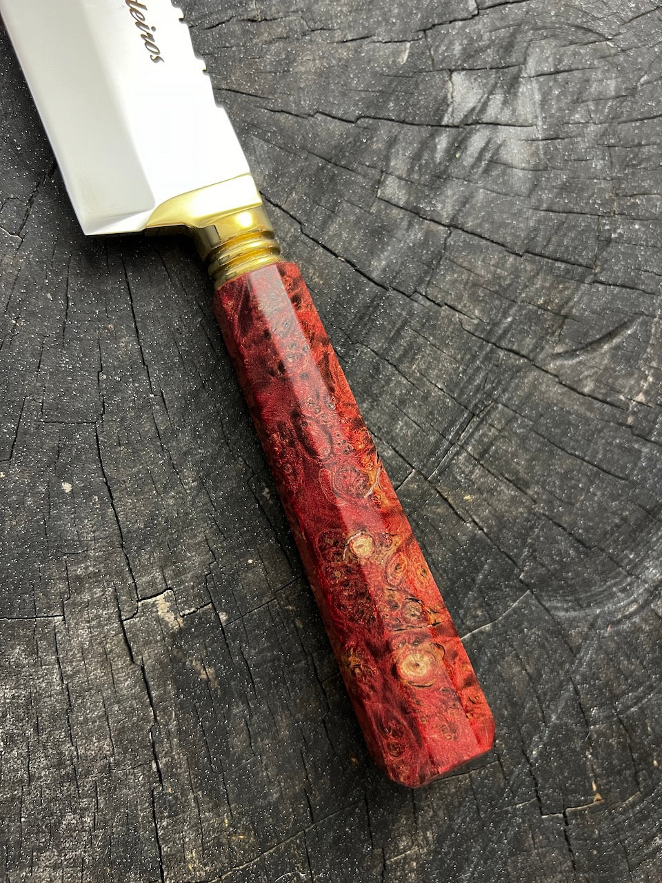 10" Chef Knife, Curly Maple SS440 - 250mm