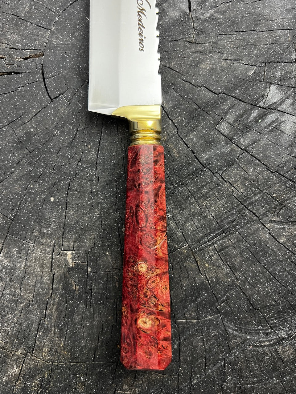 10" Chef Knife, Curly Maple SS440 - 250mm