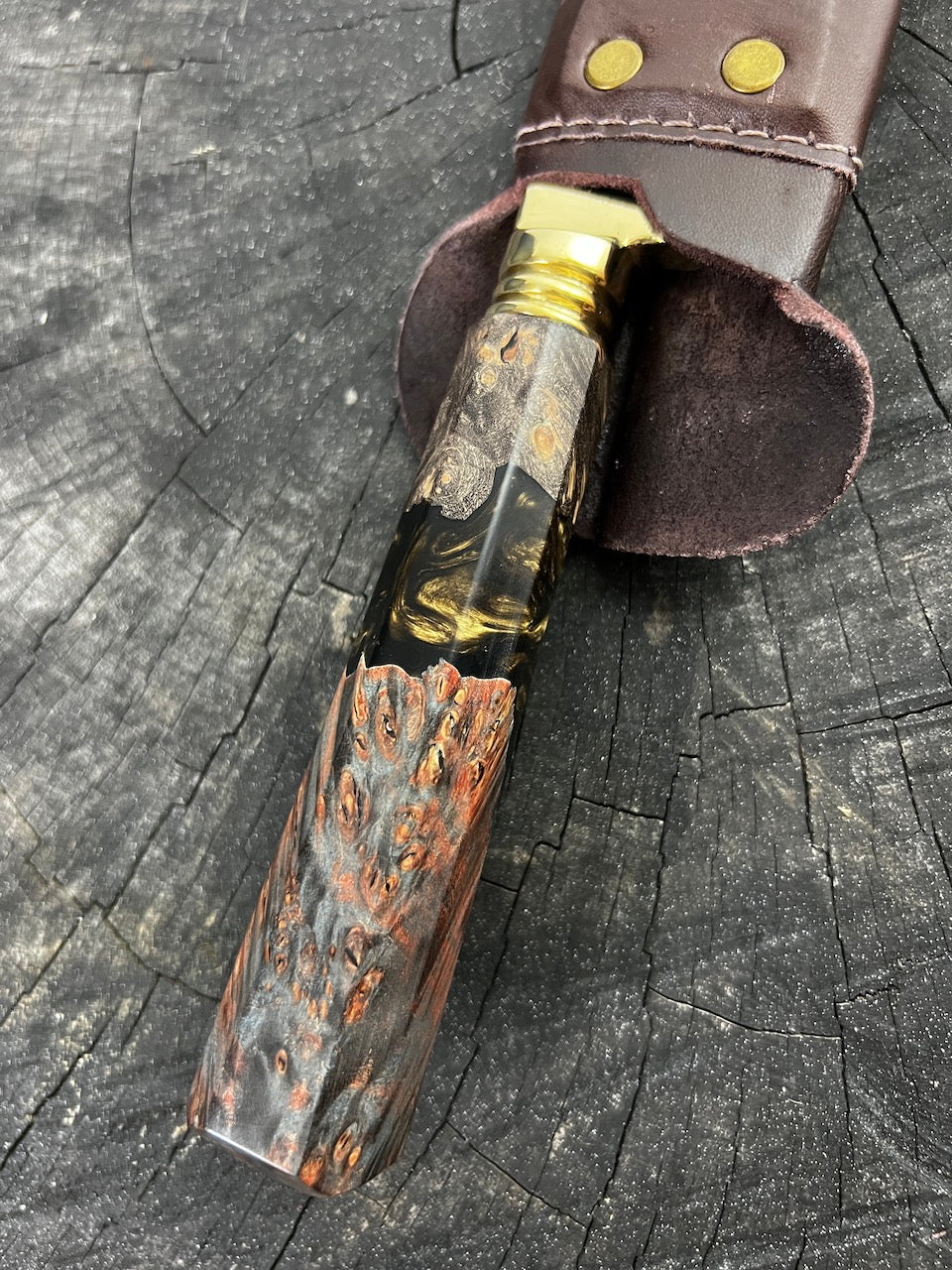 10" Chef Knife, Maple Burl SS440 - 250mm