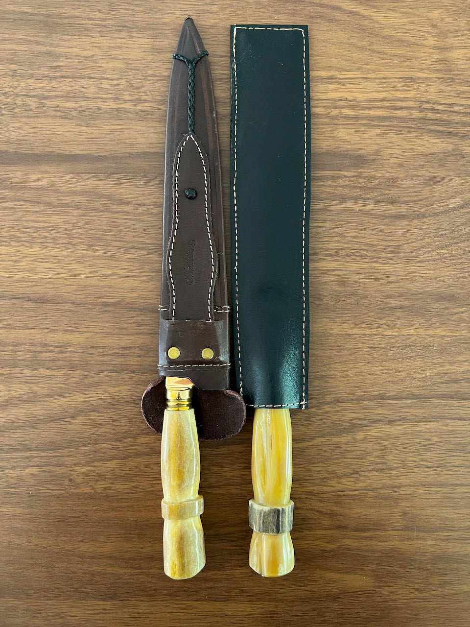 BBQ Knife & Fork Duo Set of Ostrich Bone Handle SS440