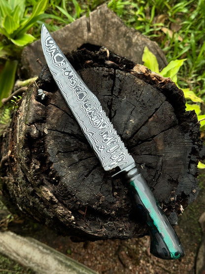 8" Damascus Bowie Knife, Cactus Cholla handle, 220 Layers CS1095 15n20