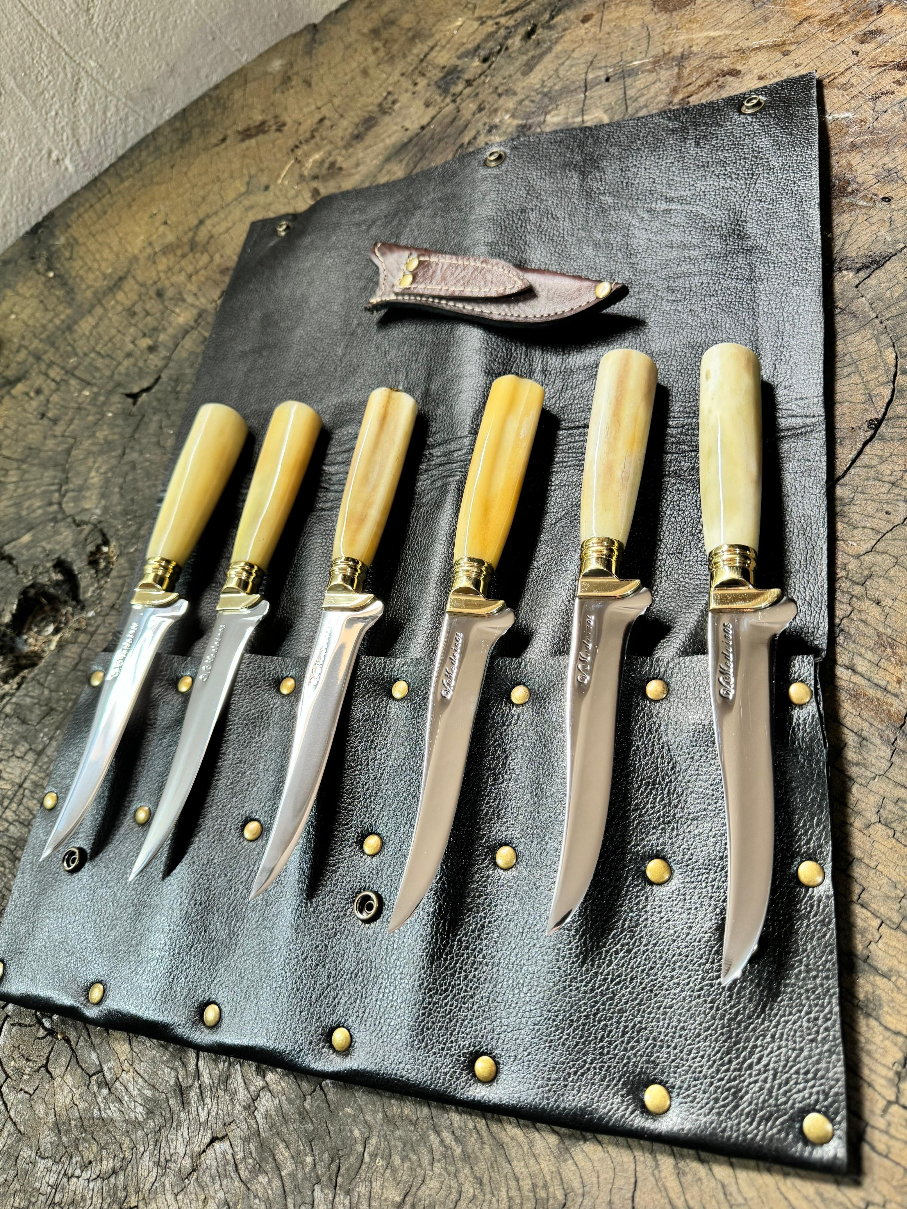 Steak Knife Set, Ostrich Bone, SS420 - 130mm