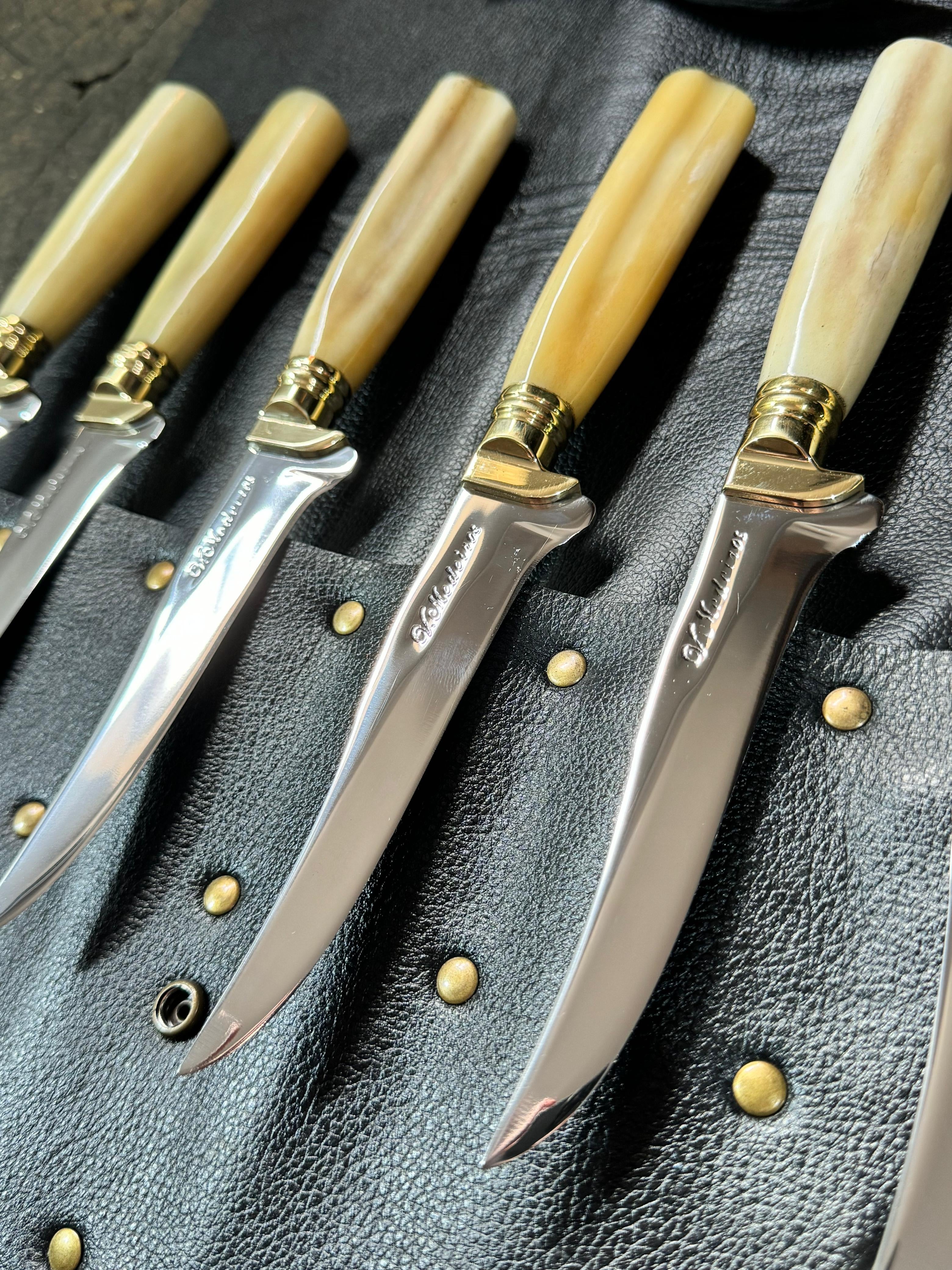 Steak Knife Set, Ostrich Bone, SS420 - 130mm