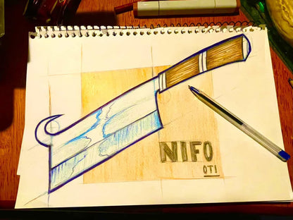 10&quot; NIFO Cleaver, Amazonian Bog Oak, SS440 - 250mm