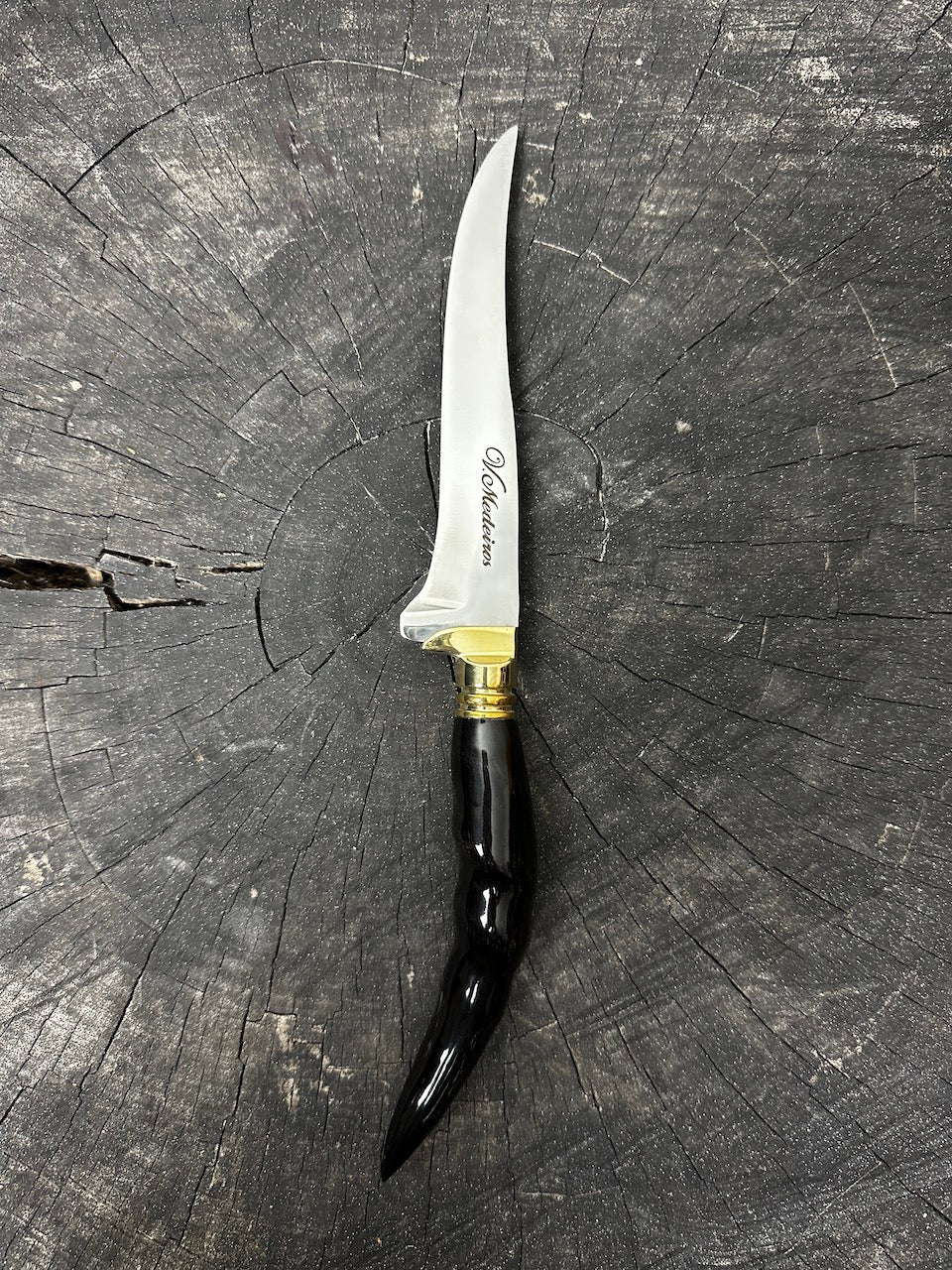 CUSTOM ORDER: 5" STEAK Knife &amp; Picanha Brut de Forge, Antelope Horn, SS420 / HCS5160