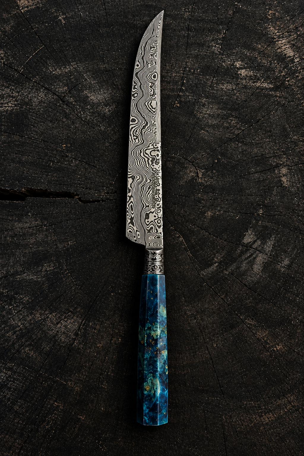 CUSTOM ORDER: 10" Damascus Butcher Knife 300 Layers, Specialty Hybrid Handle, CS1095 15n20