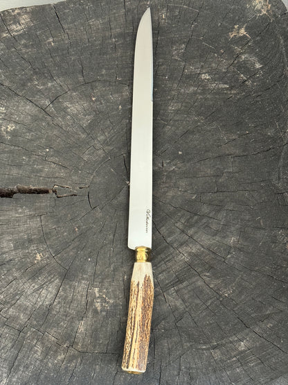 12&quot; Jamonera Slicer Knife, Deer Antler, SS440 - 305mm
