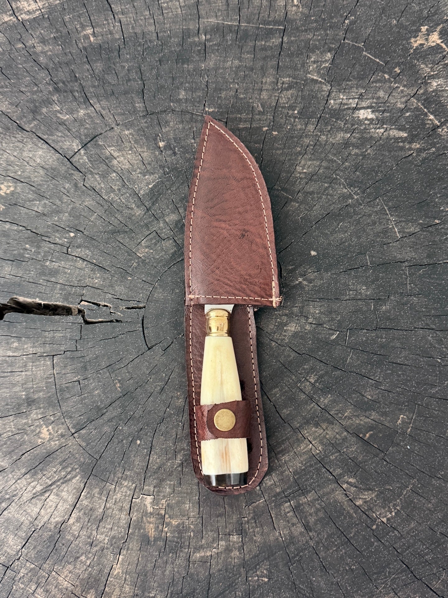 4” Skinner Knife, Ostrich Bone, SS420 - 105mm