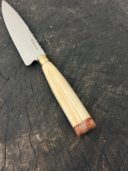 6" Utility Knife, Ostrich Bone, SS440 - 150mm