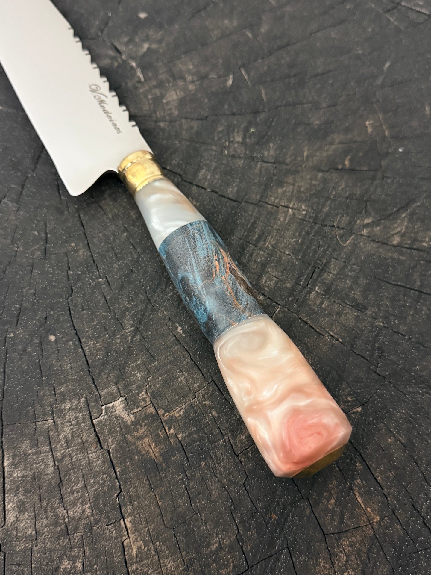 8" Chef Knife, Custom Block &amp; Maple Burl, SS420 - 200mm