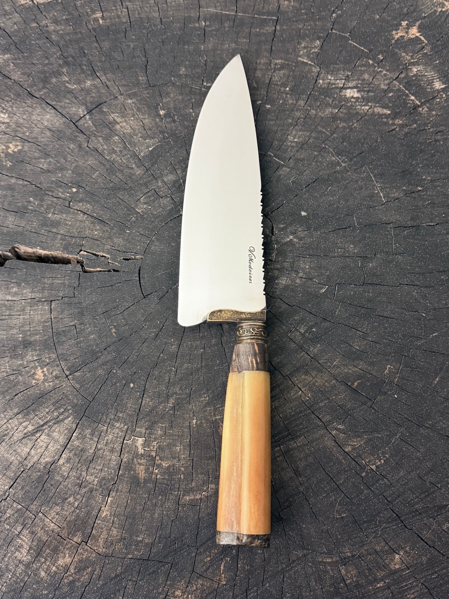 8" Picanha Chef Knife, Ostrich Bone, SS440 - 200mm