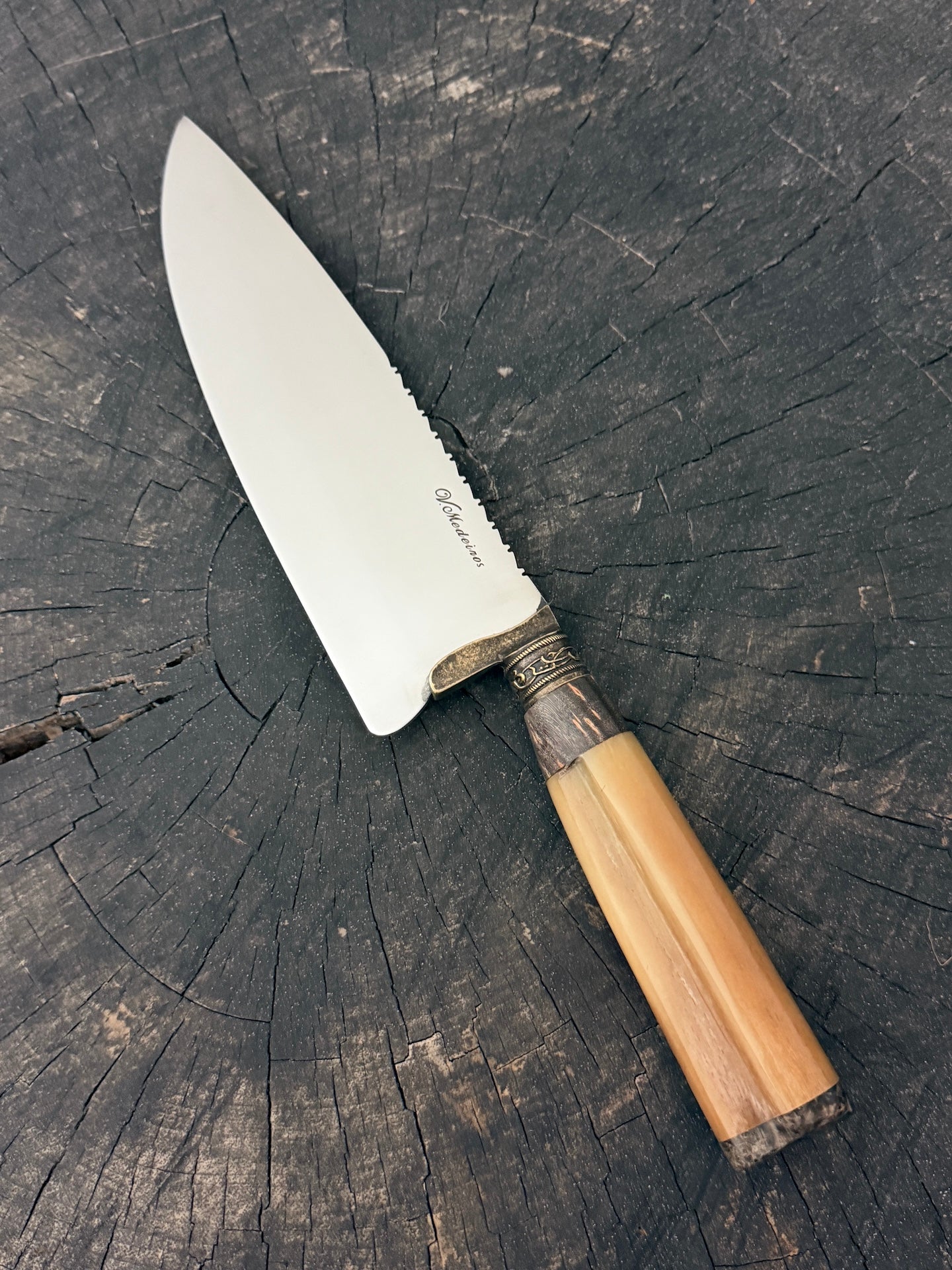 8" Picanha Chef Knife, Ostrich Bone, SS440 - 200mm