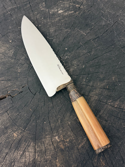 8" Picanha Chef Knife, Ostrich Bone, SS440 - 200mm